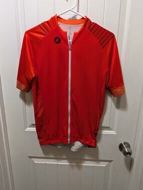 Pactimo Red Men's Classic Cycling Jersey Rear Pouch Size M Athletic Shirt